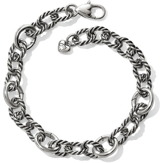 Brighton Sedona Link Charm Bracelet in silver with twisted rope-style links