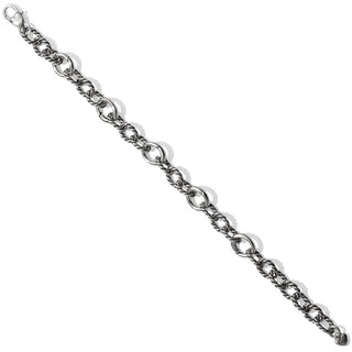Brighton Sedona Link Charm Bracelet in silver with decorative chain links and lobster clasp