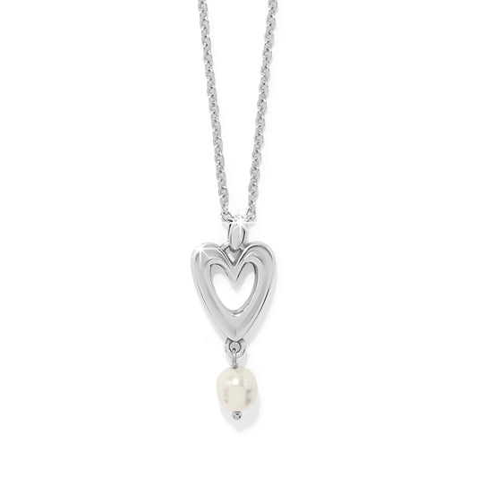 Cascade Open Heart Pearl Petite Necklace
