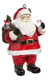 Raz Imports Christmas Ornaments Santa with bag Vintage Santa Ornament