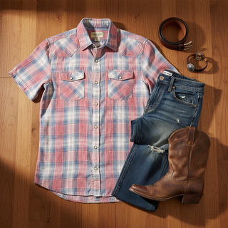 Redan Vintage Western Shirt Styled Flat Lay