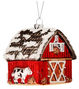 Regency Christmas Ornaments Glass Barn Ornament