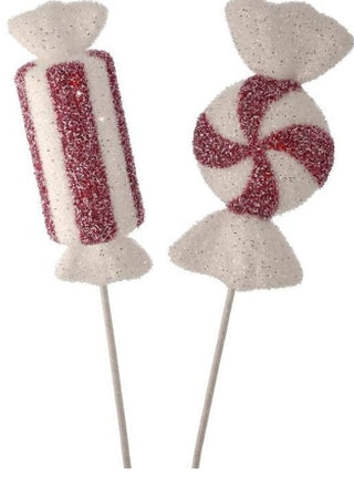 Regency Christmas Picks Glitter Sweets Candy Stem