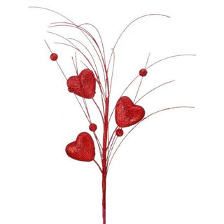 Regency Home Decor Red Glittered Hearts Pick
