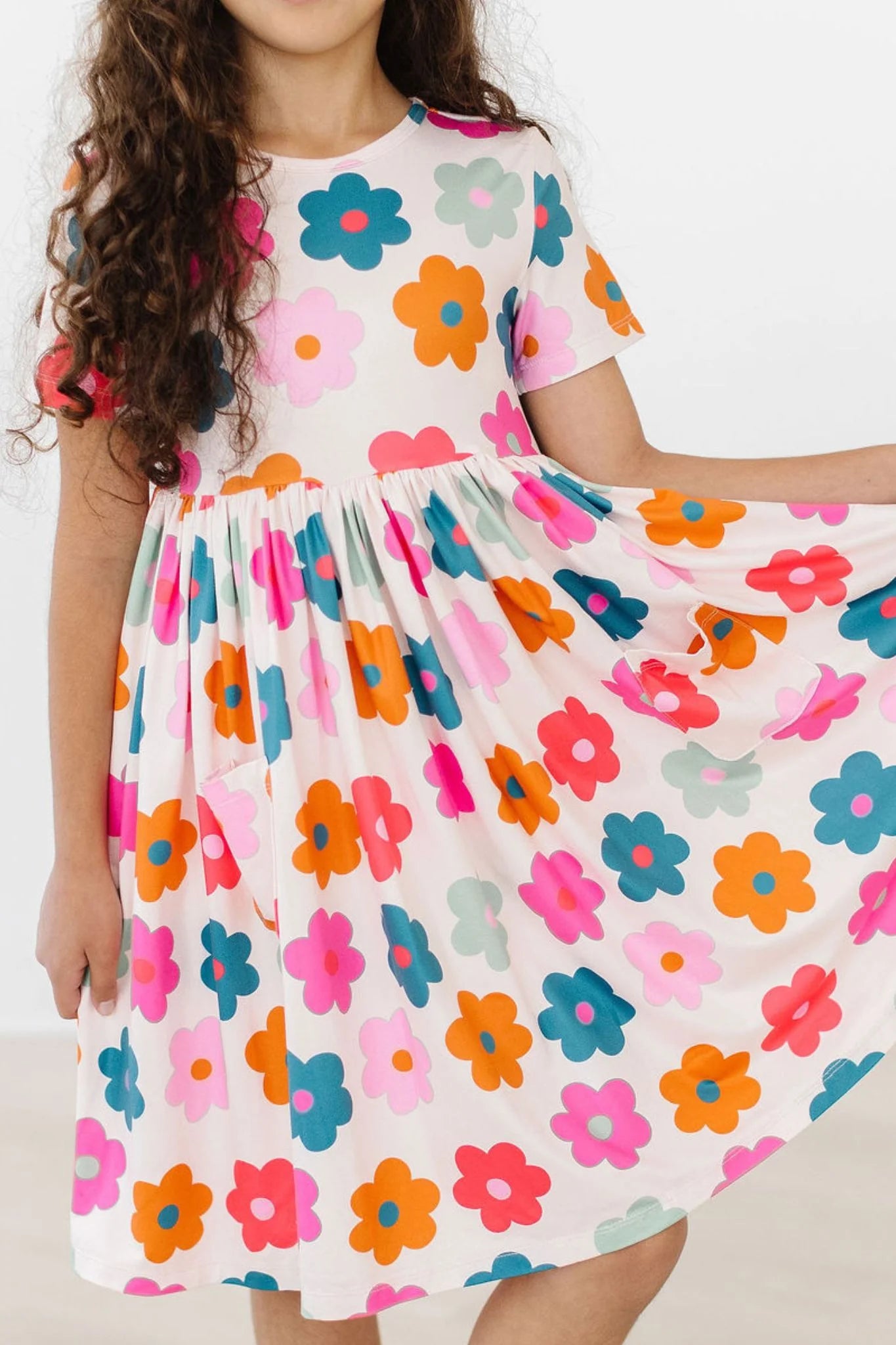 Retro Florals Pocket Twirl Dress