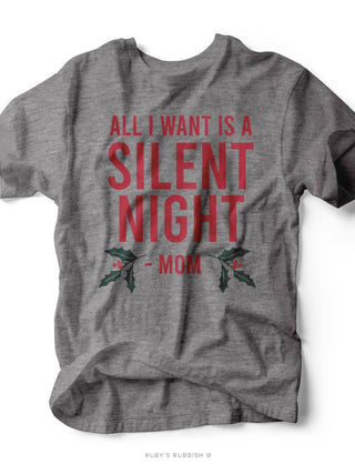Ruby’s Rubbish Women's Tops Small All I Want is a Silent Night Tee