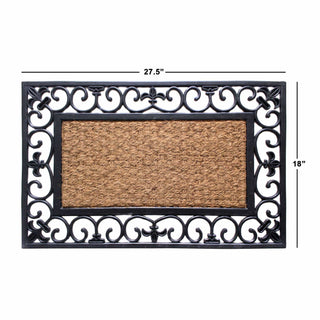 RugSmith Home Decor 18”X27.5” Fleur De Lis Border Doormat