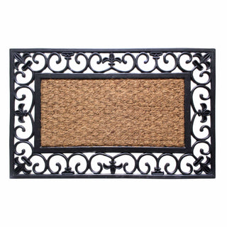 RugSmith Home Decor 18”X27.5” Fleur De Lis Border Doormat