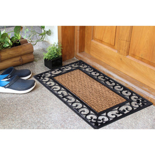 RugSmith Home Decor 18”X27.5” Fleur De Lis Border Doormat
