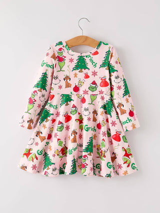 Rylee Faith Designs Kid's Dresses Christmas Character Girls Dress