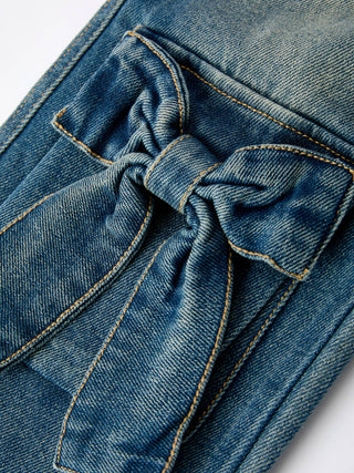 Rylee Faith Designs Kid's Bottoms Girls Bow Stretch Jeans