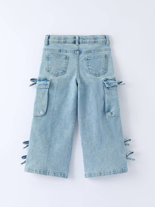Rylee Faith Designs Kid's Bottoms Girls Denim Bow Jeans
