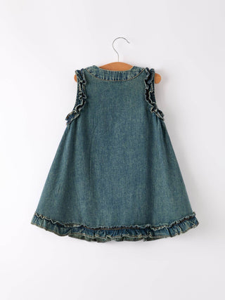 Rylee Faith Designs Kid's Dresses Girls Denim Ruffle Dress