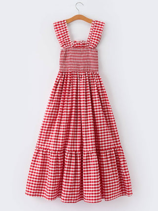 Rylee Faith Designs Red Plaid Sleeveless Mommy & Me Dress