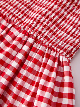 Rylee Faith Designs Red Plaid Sleeveless Mommy & Me Dress