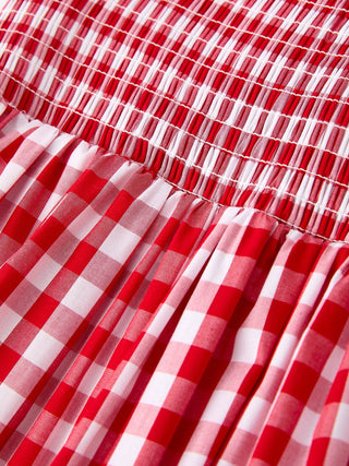 Rylee Faith Designs Children's dresses Summer Plaid Smocked Ruffle Girl Dress