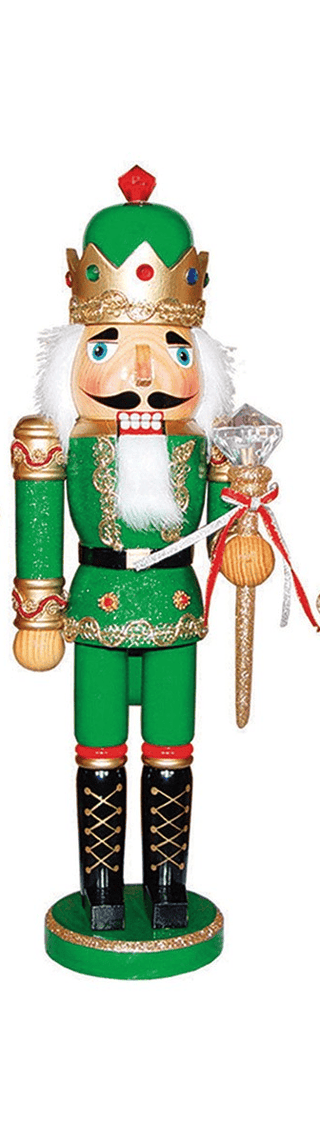 Santa's Workshop Christmas Decor Green 15" King Nutcracker