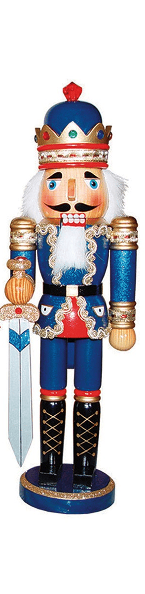 Santa's Workshop Christmas Decor Blue 15" King Nutcracker