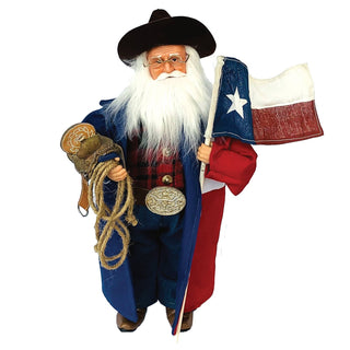 Santa’s Workshop Inc. Christmas Decor 15" Texas Cowboy Claus