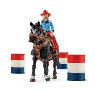 Schleich Toys Cowgirl Barrel Racing Fun