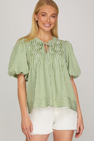 She + Sky Women's Tops Sage Woven Top