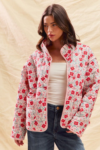 So Me Women's Jackets Floral Quilted Jacket