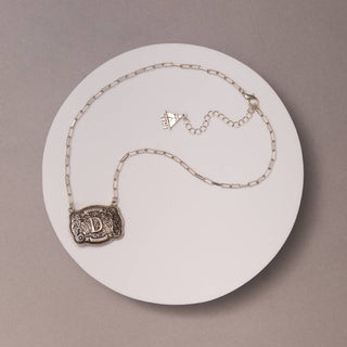 SP Sophia Collection Women's Necklaces D Western Buckle Initial Necklace