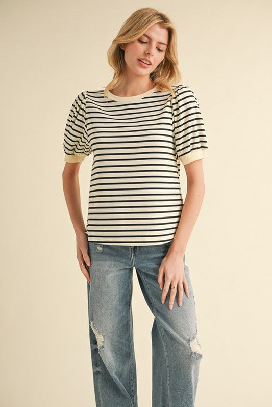 Black & White Striped Top