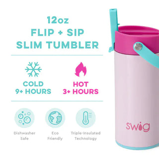 Swig Drinkware Cotton Candy Flip + Sip Slim Tumbler