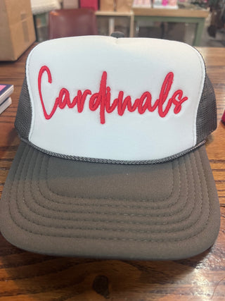 Texas True Threads Women's Hats Gray/Red Cardinals Embroidered Foam Trucker Hat