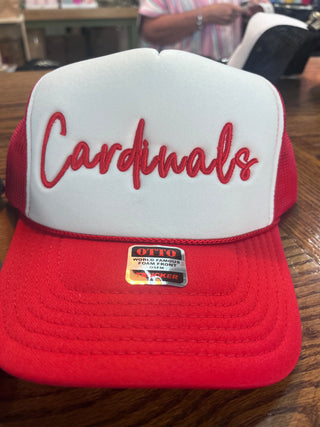 Texas True Threads Women's Hats White/Red Cardinals Embroidered Foam Trucker Hat