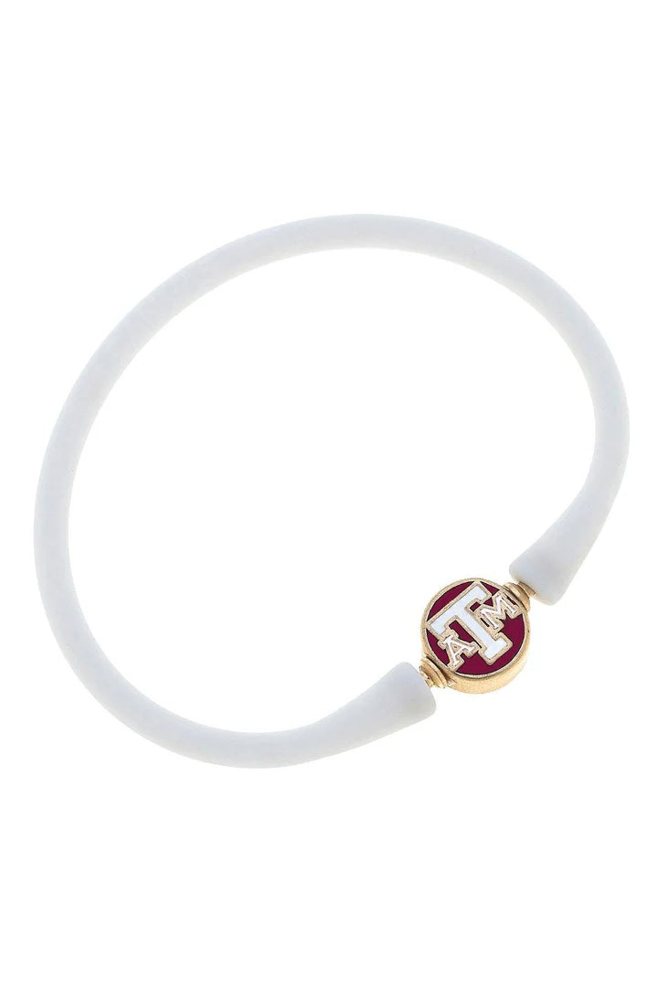 Texas A&M White Silicone Bracelet