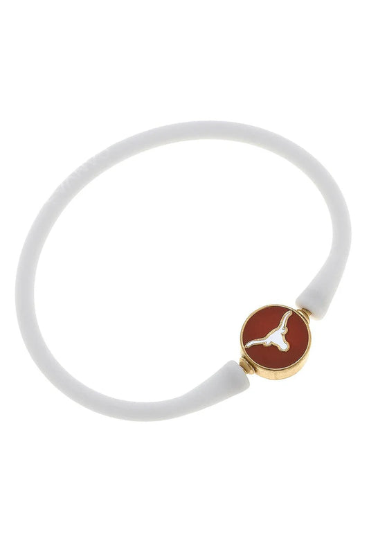 Texas Longhorns White Silicone Bracelet