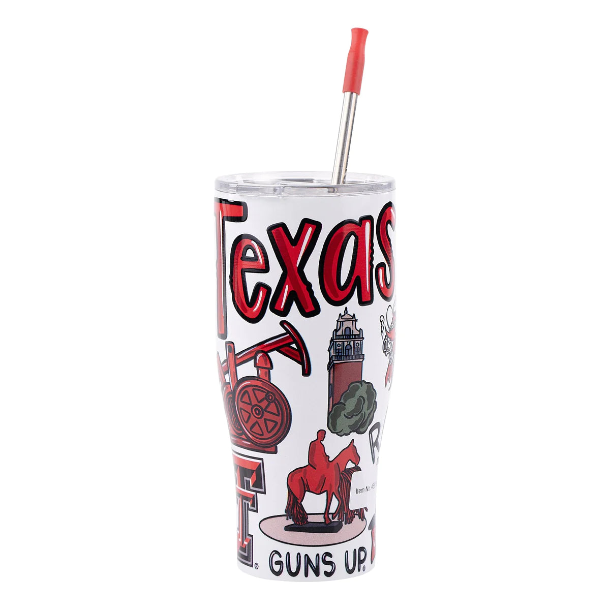 texas tech tumbler with straw