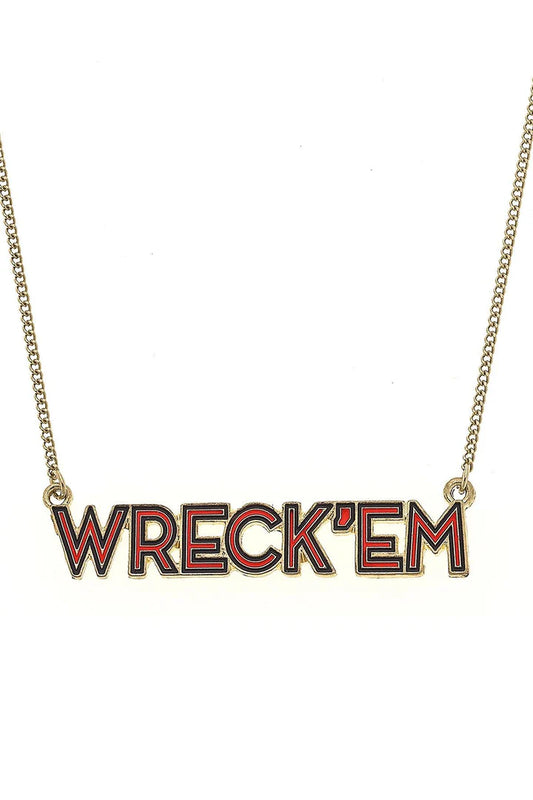 Texas Tech "Wreck em" Necklace