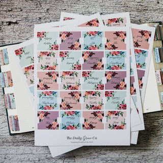The Daily Grace Co Stationary Floral Bible Tabs