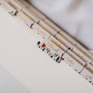 The Daily Grace Co Stationary Rust Floral Bible Tabs