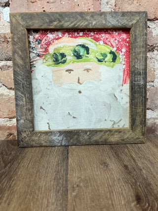 The Grey Antler Home Decor Santa 12" x 12" Rustic Framed Art