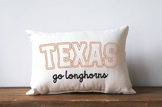 The Little Birdie Pillows Texas Varsity Pillow