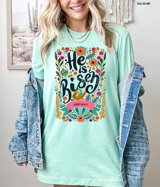 The Rockin Wineglass Women's Tees He is Risen Tee
