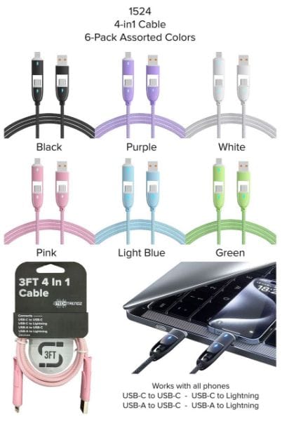 Trendz Mart Electronics 4 in 1 Phone Charging Cable