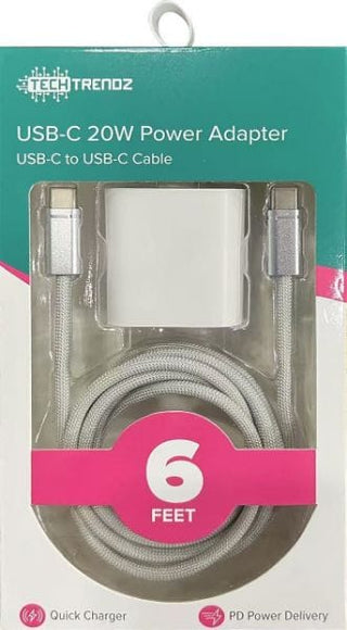 Trendz Mart Electronics 6 foot USB-C Fast Charger Set