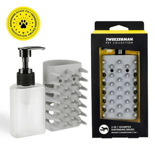 Tweezerman Dog Items Pet 2-in-1 Shampoo Dispensing Bath Brush