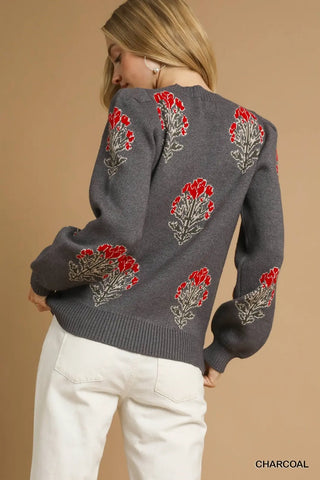 Umgee Women's Tops Rose Sweater