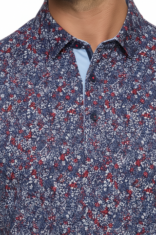 Floral Print Performance Polo