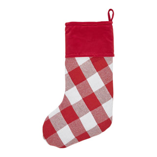VHC Brands Christmas Decor Annie Red Check Stocking