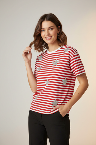 Sequin Star Stripe Top