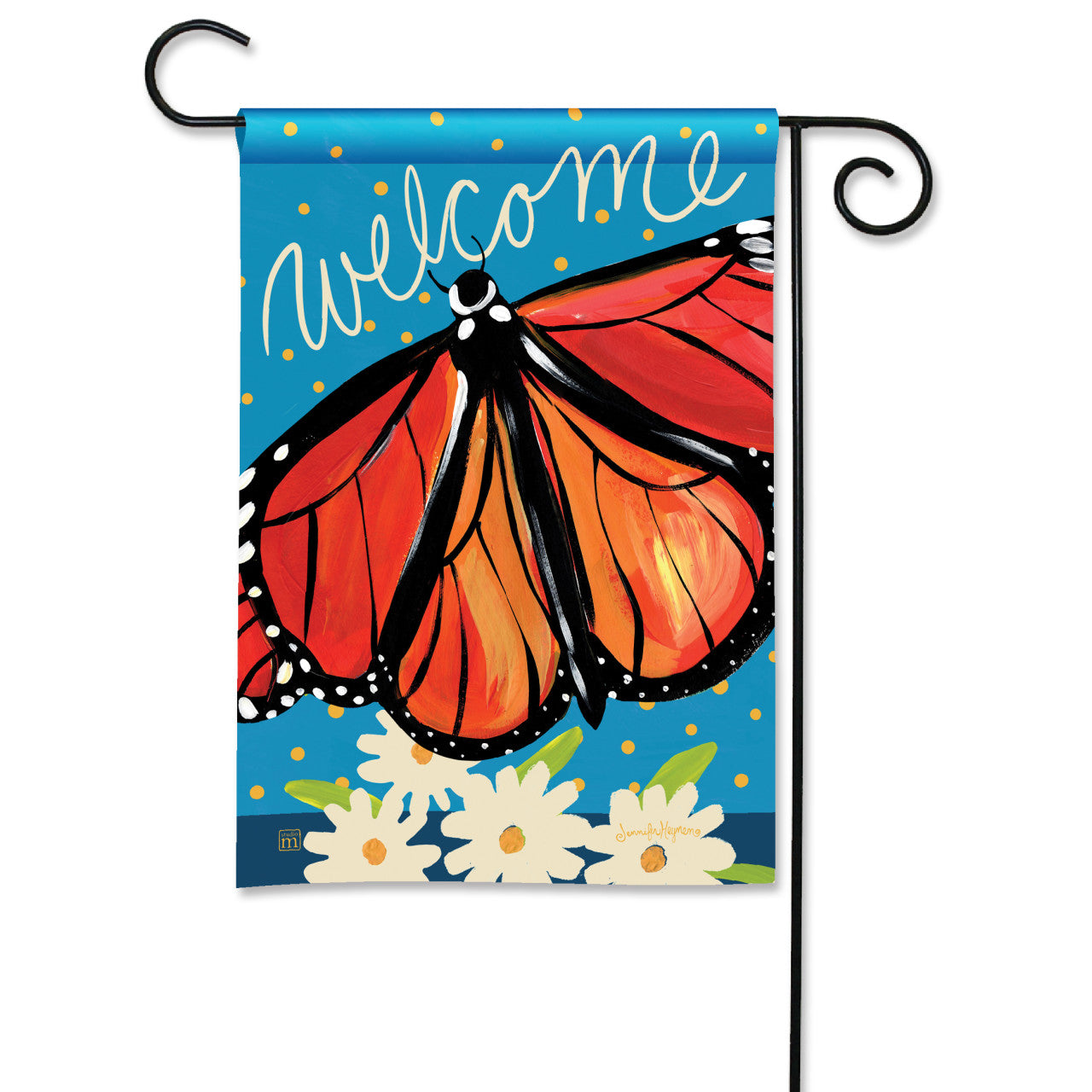 Welcome Monarch Garden Flag