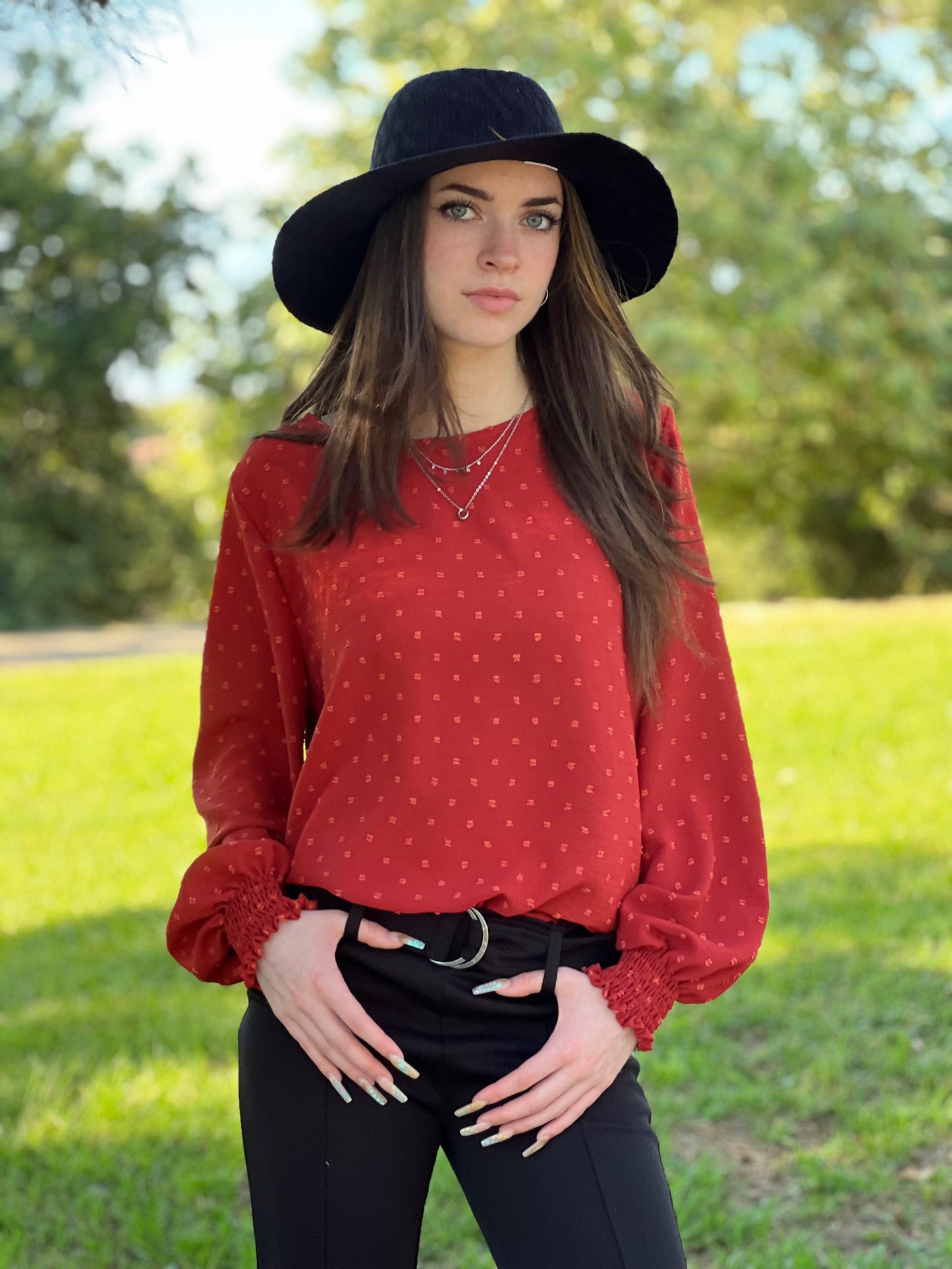 Swiss Dot Woven Blouse