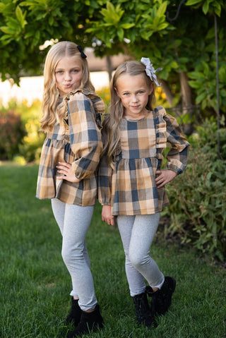 Wren & James Children's 2 Piece Sets Girls Plaid Fall Set